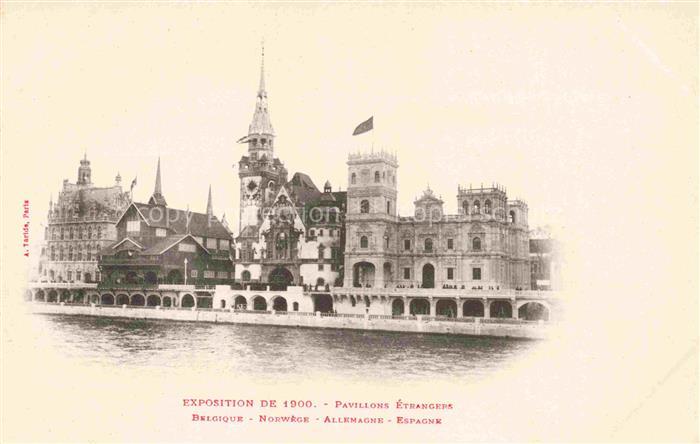Exposition Universelle Paris 1900 Pavillons Etrangers Belgique Norwege Allemagne