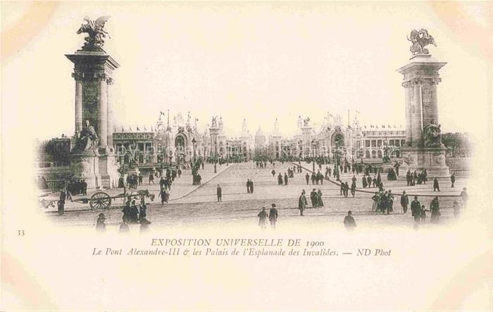 Exposition Universelle Paris 1900 Pont Alexandre 3 Palais Esplanade Invalides