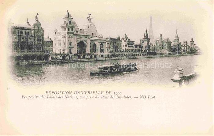 Exposition Universelle Paris 1900 Palais des Nations Pont Invalides