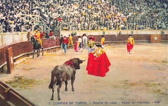 Stierkampf Corrida de Toros Bullfight-- Suerte de capa Appel au manteau