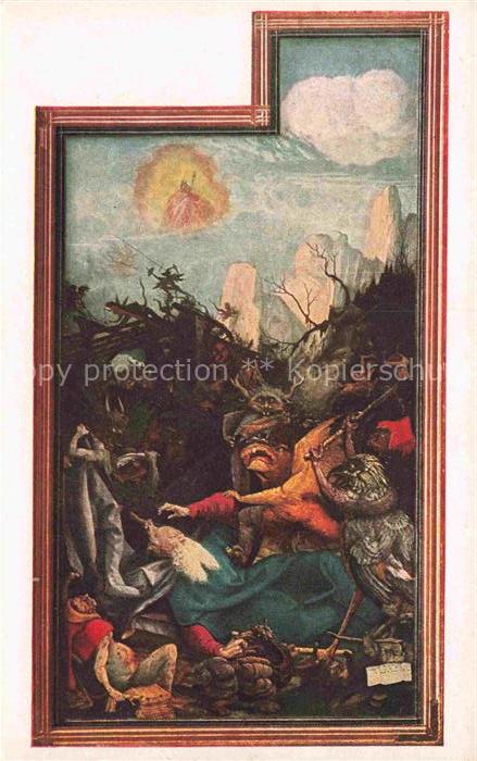GRueNEWALD Matthias Nithart Kuenstlerkarte Isenheimer Altar Die Versuchung heili