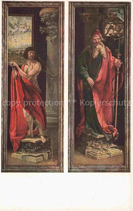 GRueNEWALD Matthias Nithart Kuenstlerkarte Isenheimer Altar Der heilige Sebastia