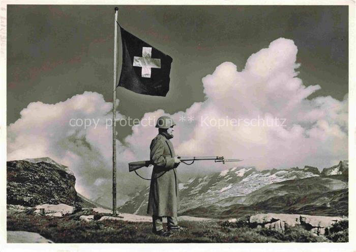 Militaria Schweiz Soldat Gewehr