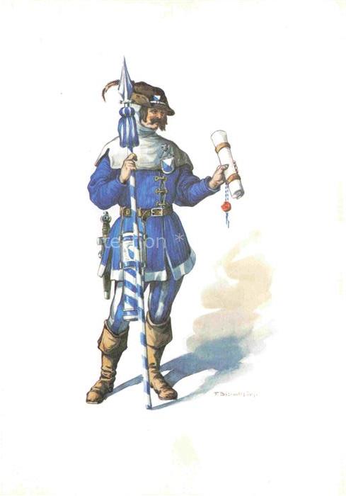 BOSCOVITS Fritz (1871-1965) Kuenstlerkarte Schweiz Standeslaeufer von Zuerich Ko