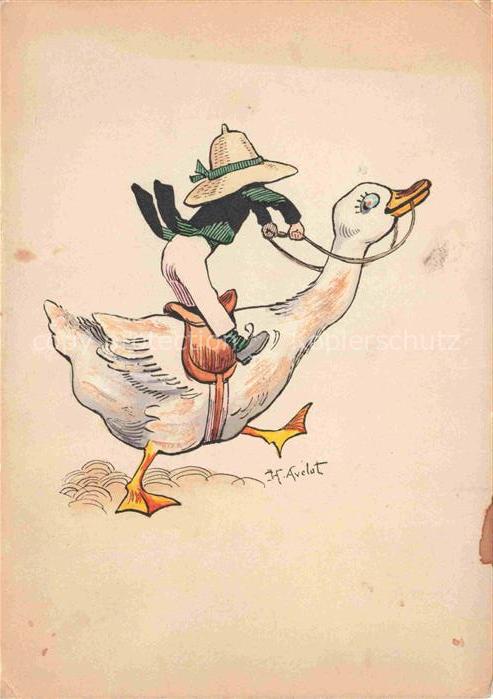 Gans Gefluegel Poultry Volaille Pollame Aves de Corral-- H. Avelot