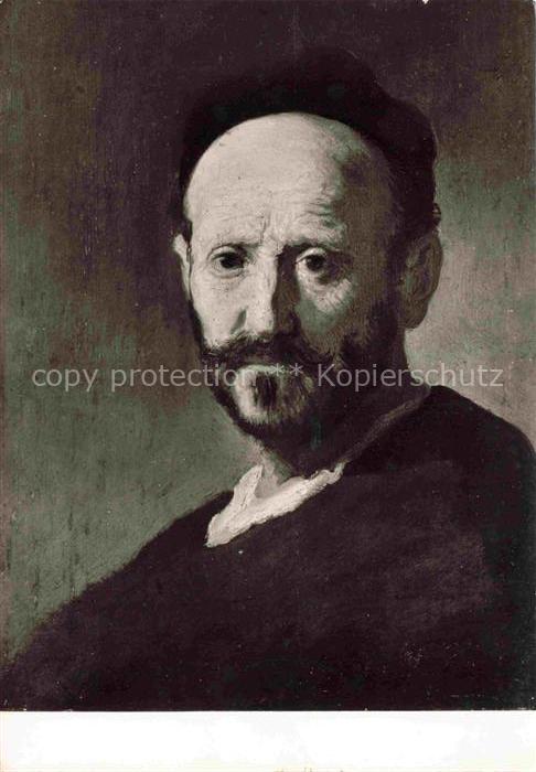 Rembrandt  van Rijn Kuenstlerkarte Alte Kuenstler Maennlicher Studienkopf Vater