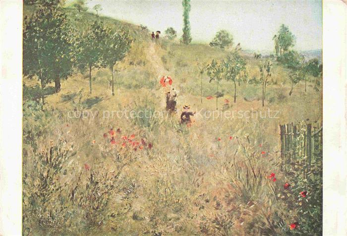 RENOIR Pierre-Auguste (1841-1919) Kuenstlerkarte Ansteigender weg im hohem grass