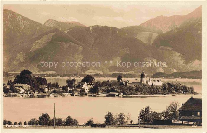 Frauenchiemsee Insel Bayern Panorama mit Kirche