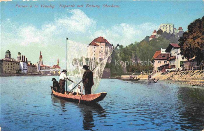 PAssAU Bayern a la Venedig Ilspartie mit Festung Oberhaus
