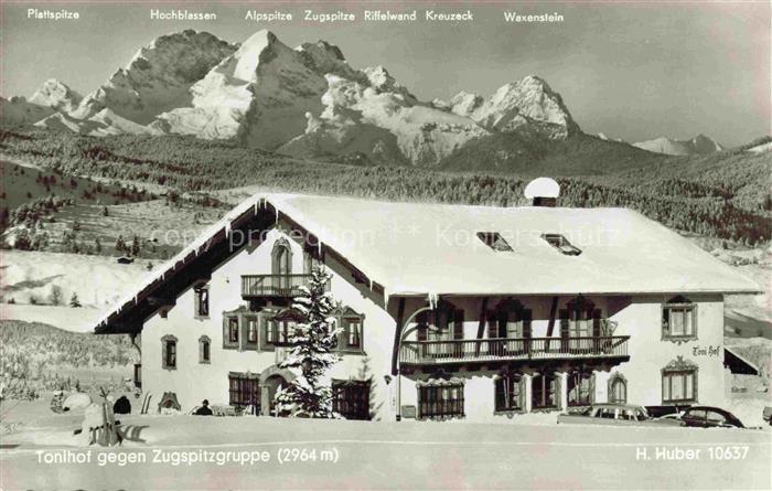 Brunnental MITTENWALD Bayern Tonihof mit Zugspitze