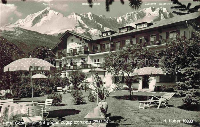 GARMISCH-PARTENKIRCHEN Bayern Hotel Garmischer Hof mit Zugspitzgruppe