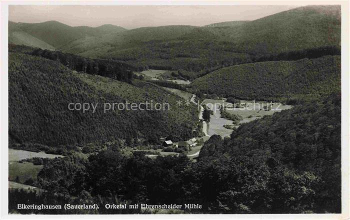 Elkeringhausen Winterberg Hochsauerlandkreis NRW Orketal mit Ehrenscheider Muehl