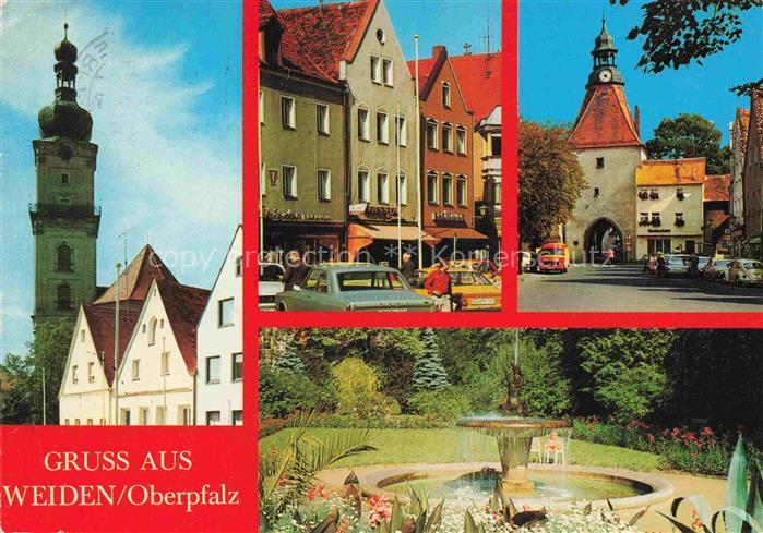 Weiden  Oberpfalz Kirche Ortspartien Brunnen Park