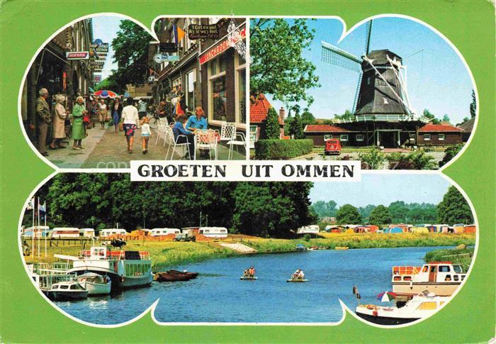 Ommen Overijssel NL Dorfstrasse Windmuehle Campingplatz Badesee