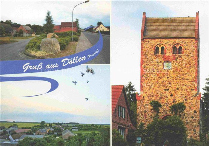 Doellen Neustadt Dosse Prignitz Brandenburg Dorfstrasse Panorama Kirche