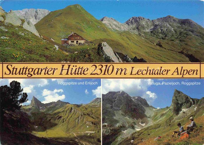 Stuttgarterhuette 2303m Zuers Vorarlberg AT am Krabachjoch Roggspitze und Erlijo