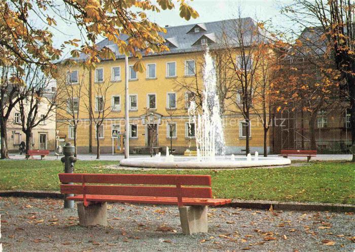 Rehau Bayerische Ostmark Maxplatz Springbrunnen Rathaus