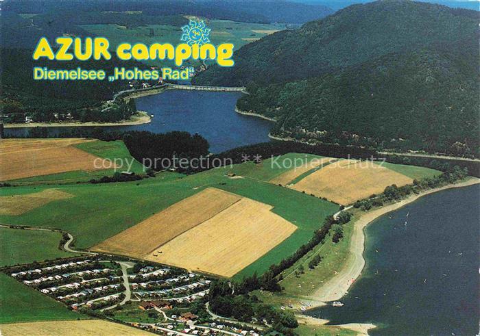 Heringhausen Diemelsee Waldeck Hessen Azur Camping Hohes Rad Fliegeraufnahme