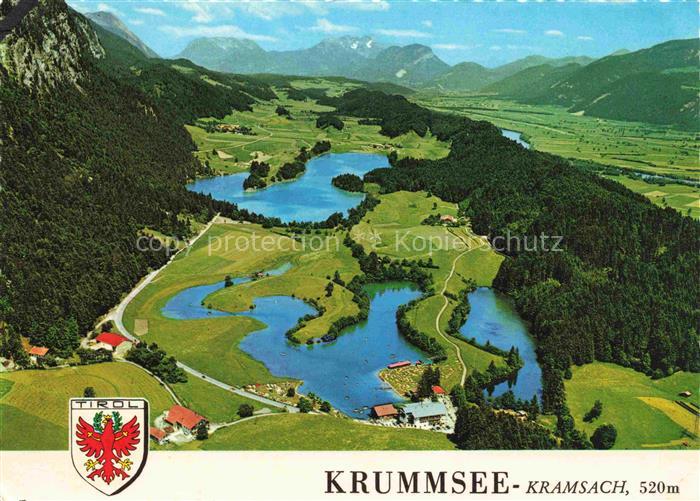 Krummsee Kramsach-Achenrain Tirol AT Fliegeraufnahme mit Reinthalersee und Kaise