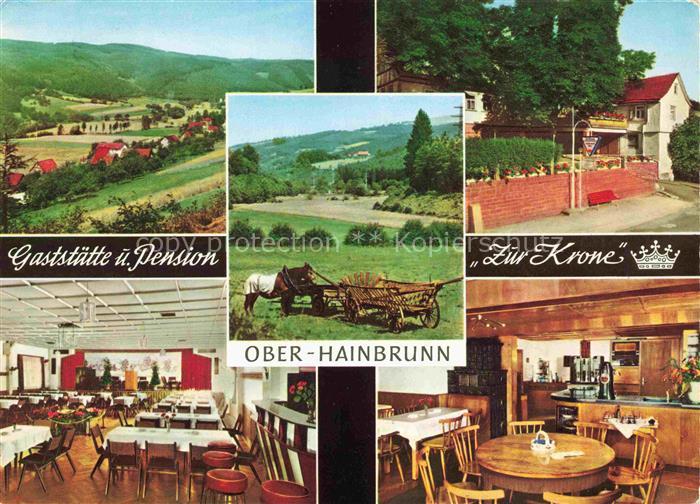 Ober-Hainbrunn Rothenberg Odenwaldkreis Hessen Panorama Heuwagen Gaststaette Zur