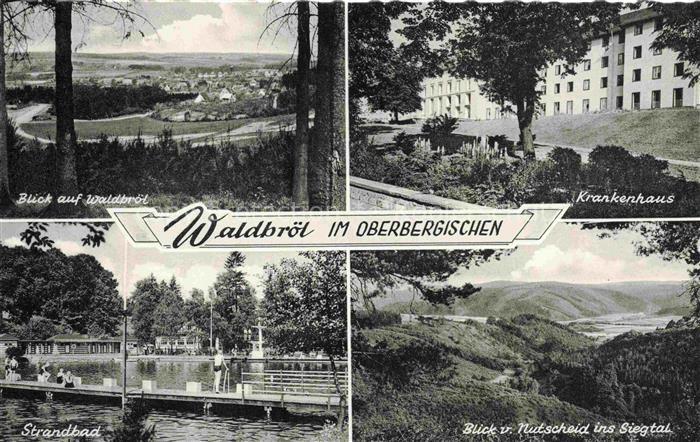 Waldbroel NRW Panorama Krankenhaus Strandbad Blick von Nutscheid ins Siegtal