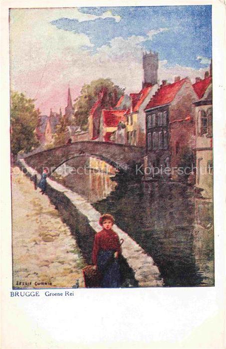 BRUGGE Bruges Belgie Groene Rei Gemaelde