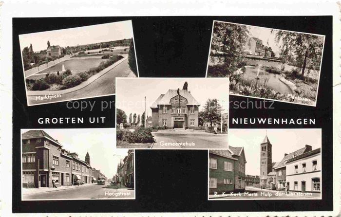 Nieuwenhagen Landgraaf Limburg NL Marktplein Hoogstraat Gemeentehuis Plantsoen R