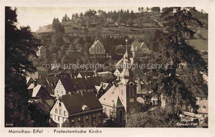 Monschau Montjoie NRW Panorama Protestantische Kirche
