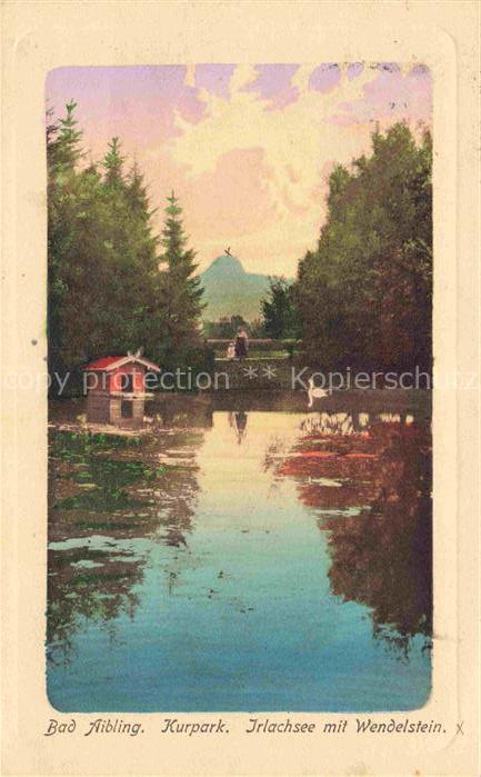 BAD AIBLING Kurpark Urlachsee mit Wendelstein