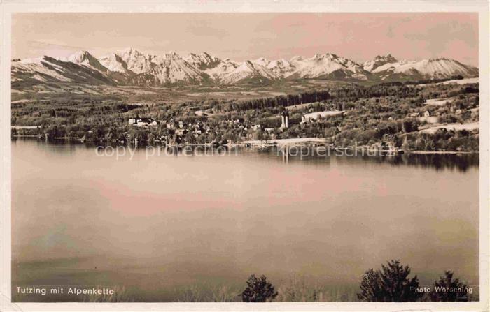 Tutzing Starnberger See Bayern mit Alpenkette