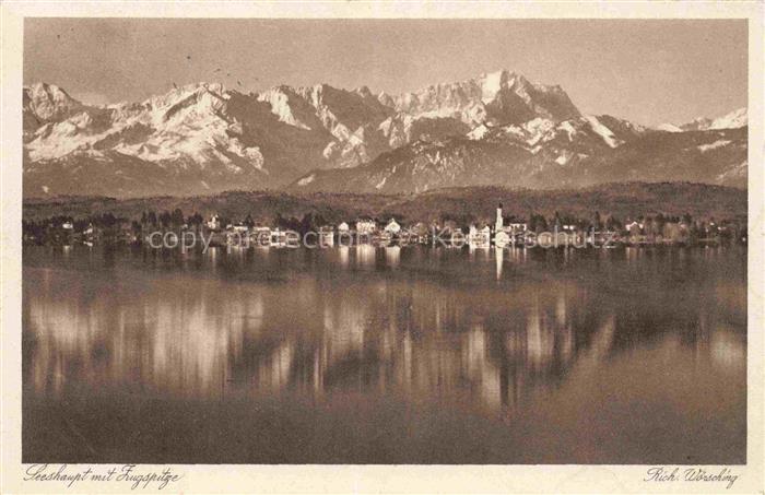 Seeshaupt Starnberger See Panorama mit Zugspitze