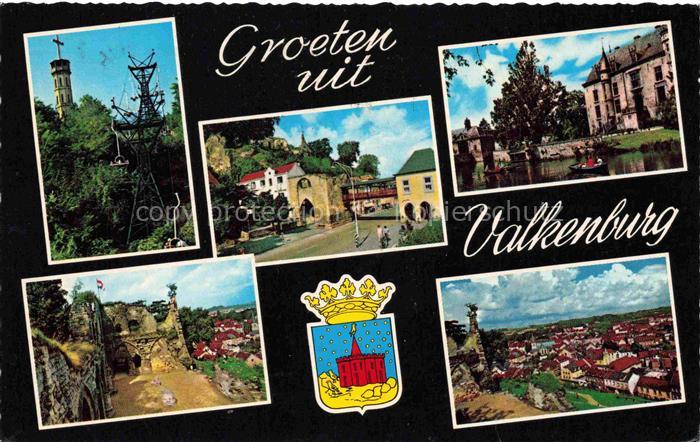 Valkenburg aan de Geul Limburg NL Sessellift Ortspartien Kirche Panorama