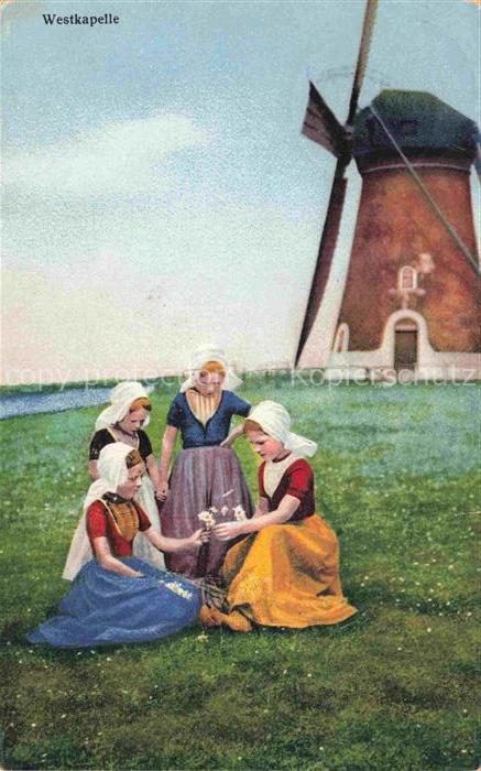 WESTKAPELLE Veere Zeeland NL Muehle Volkstrachten