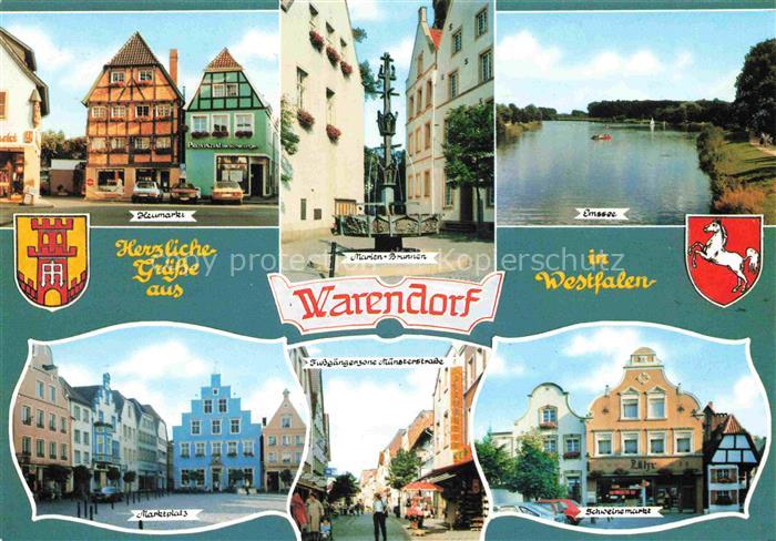 Warendorf NRW Heumarkt Marktplatz Emssee Schweinemarkt Marienbrunnen Muensterstr