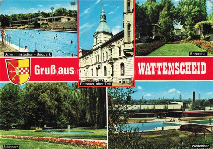 Wattenscheid BOCHUM Schwimmstadion Suedpark Rathaus Ehrenmal Stadtpark Wellenbad