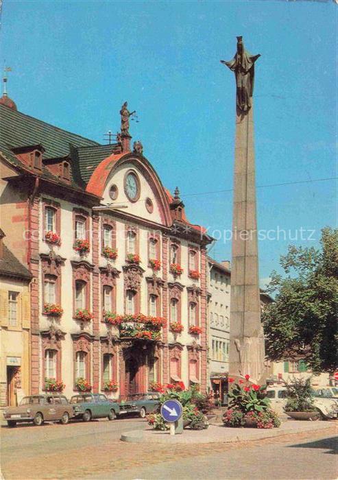 OFFENBURG Offenbourg Rathausplatz Rathaus und Ursulasaeule