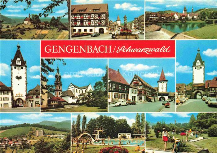 Gengenbach Marktplatz Stauwehr Stadttor Kirche Panorama Schwimmbad Minigolf