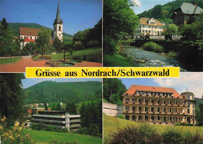 Nordrach Kirche Bruecke Panorama Sanatorium