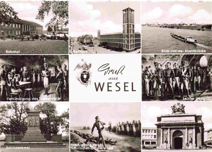 WESEL  Rhein Bahnhof Rathaus Rheinpartie Verkuendigung des Todesurtels Letzer Ga