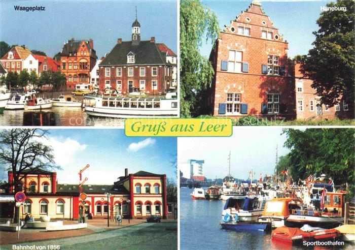Leer Ostfriesland Waageplatz Haneburg Bahnhof von 1856 Sportboothafen