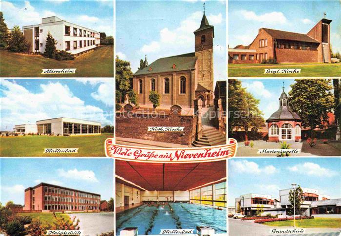 Nievenheim Dormagen NRW Altenheim Hallenbad Kath Kirche Ev Kirche Marienkapelle