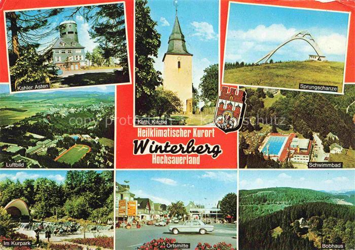 Winterberg  Hochsauerland NRW Kahler Asten Fliegeraufnahme Kath Kirche Sprungsch