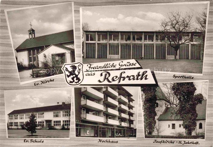 Refrath Bensberg Bergisch-Gladbach Ev Kirche Sporthalle Ev Schule Hochhaus Taufk