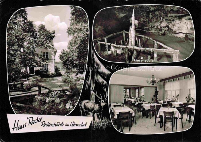 Binolen Balve Haus Recke Reckenhoehle Riesensaeule Gastraum