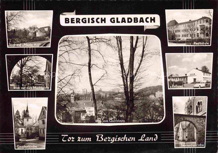 BERGISCH-GLADBACH NRW Blick auf Maria Hilf Marktplatz Gnadenkirche Realschule Zo