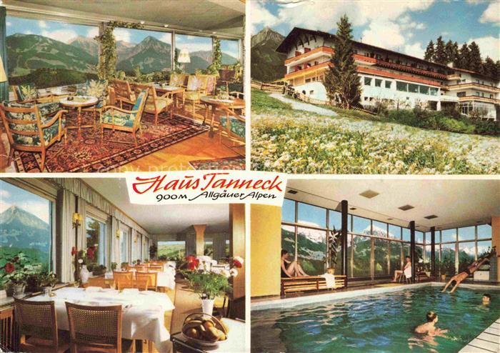 Fischen Allgaeu Bayern Hotel Haus Tanneck Gastraeume Hallenbad