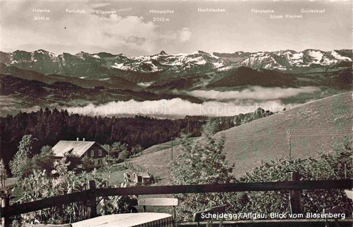 Scheidegg Allgaeu Bayern Blick vom Blasenberg
