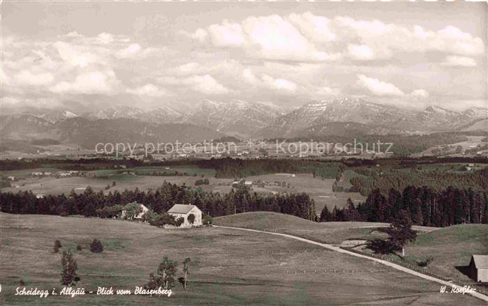 Scheidegg Allgaeu Bayern Blick vom Blasenberg