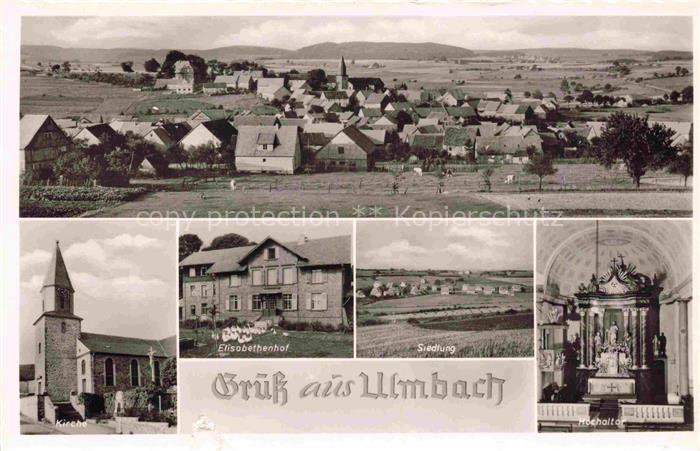 Ulmbach Steinau an der Strasse Hessen Panorama Kirche Elisabethenhof Siedlung Ho