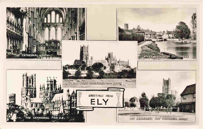 Ely  Cambridgeshire UK The Cathedral River Walk and Cutterunn The Cathedral from